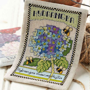 DMC线手工套件小小鱼十字绣 2蜜蜂和绣球花亚麻绣布花卉图 COL238