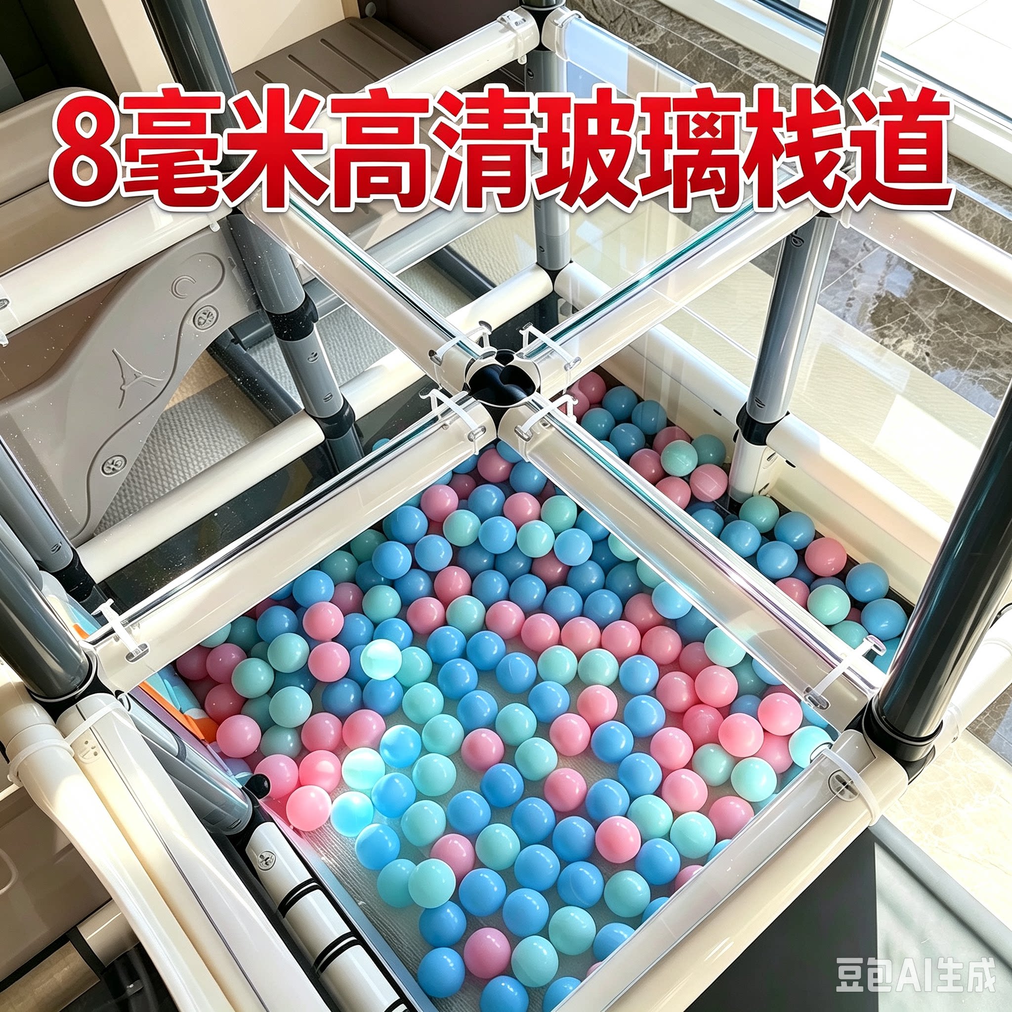 承重200斤 高清加厚攀爬架玻璃栈道8mm攀爬架配件透明板子平台板图片