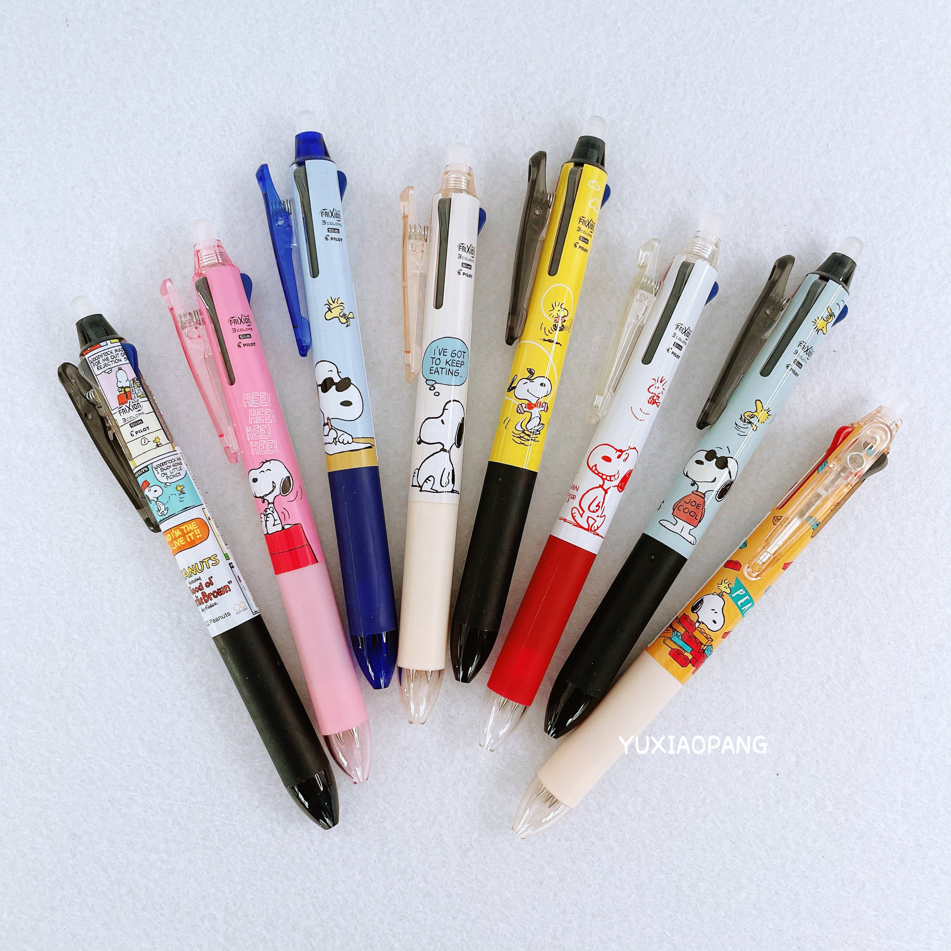 史努比限定 日本制 sun-star太阳星frixion三色可擦笔中性笔0.38