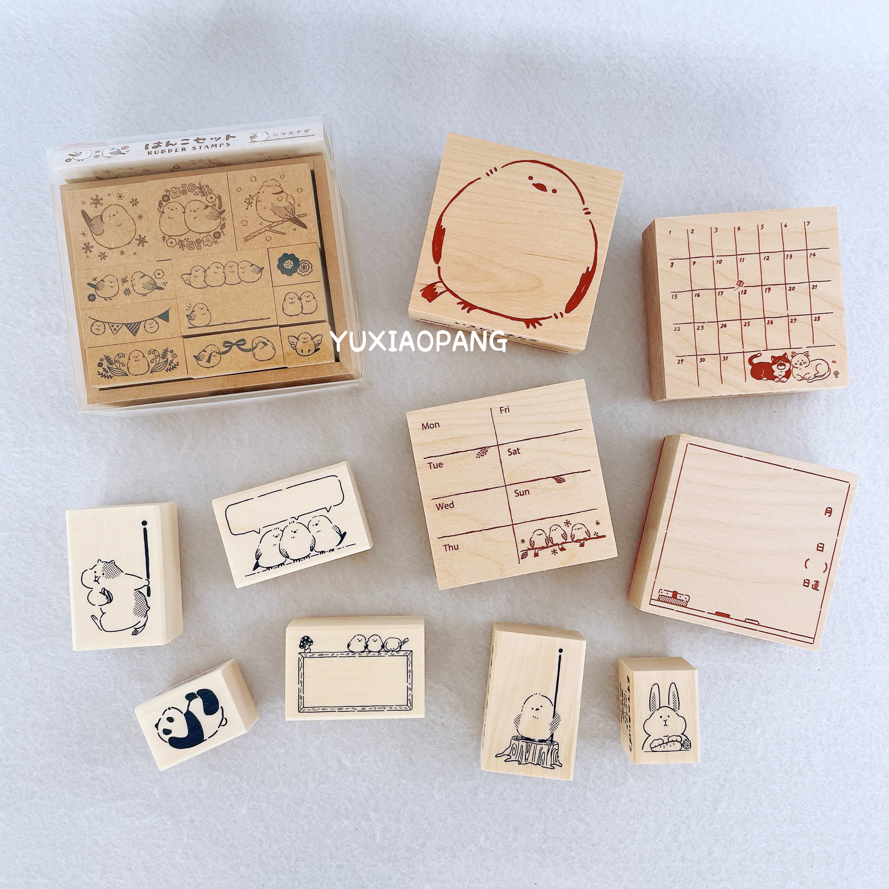 可爱动物肥啾猫咪木质印章