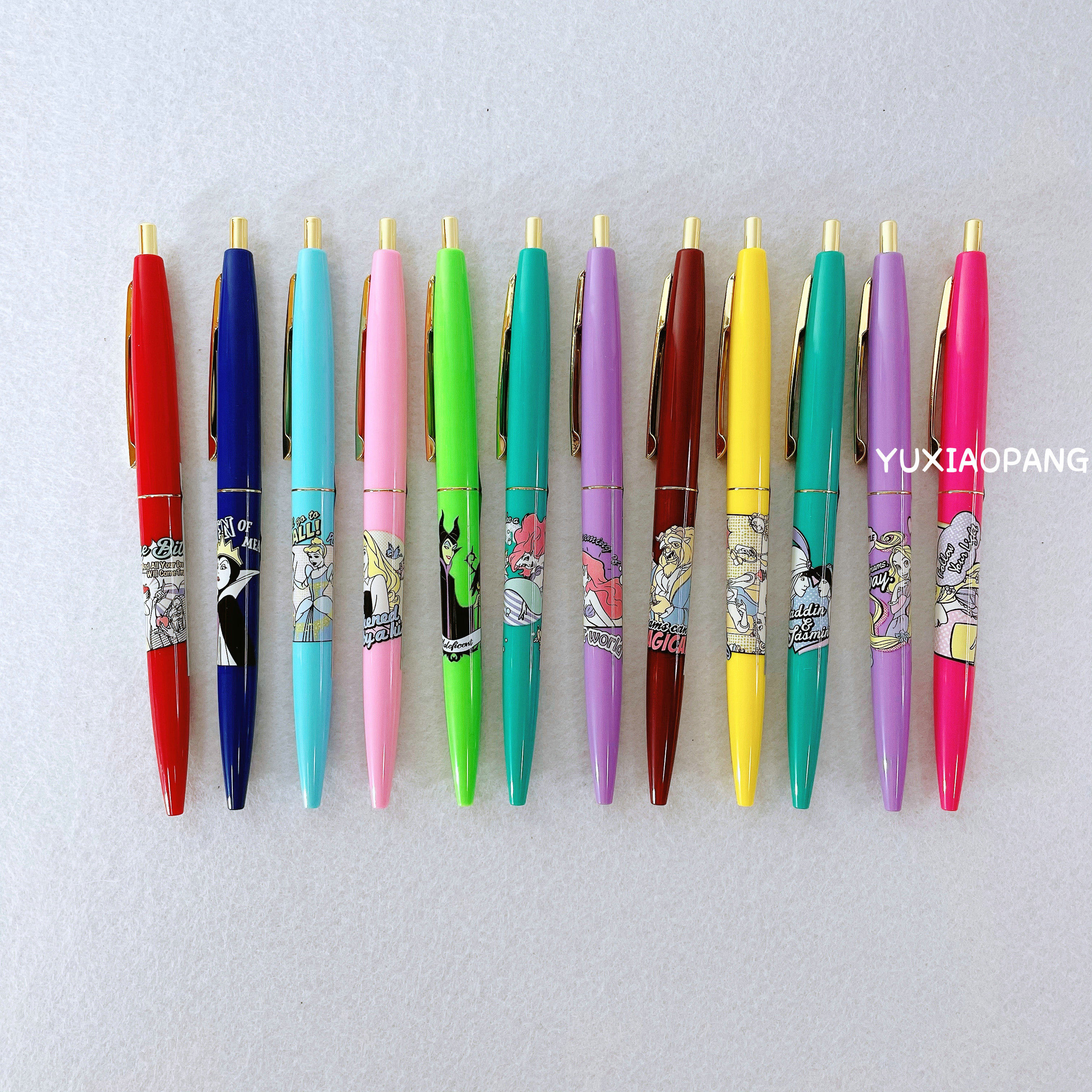 迪士尼公主限定 日本制 太阳星sun-star限量款bic按动圆珠笔0.5mm