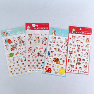 coco酱限定 日本制 greeting life限量款金发女孩PET贴纸手账素材