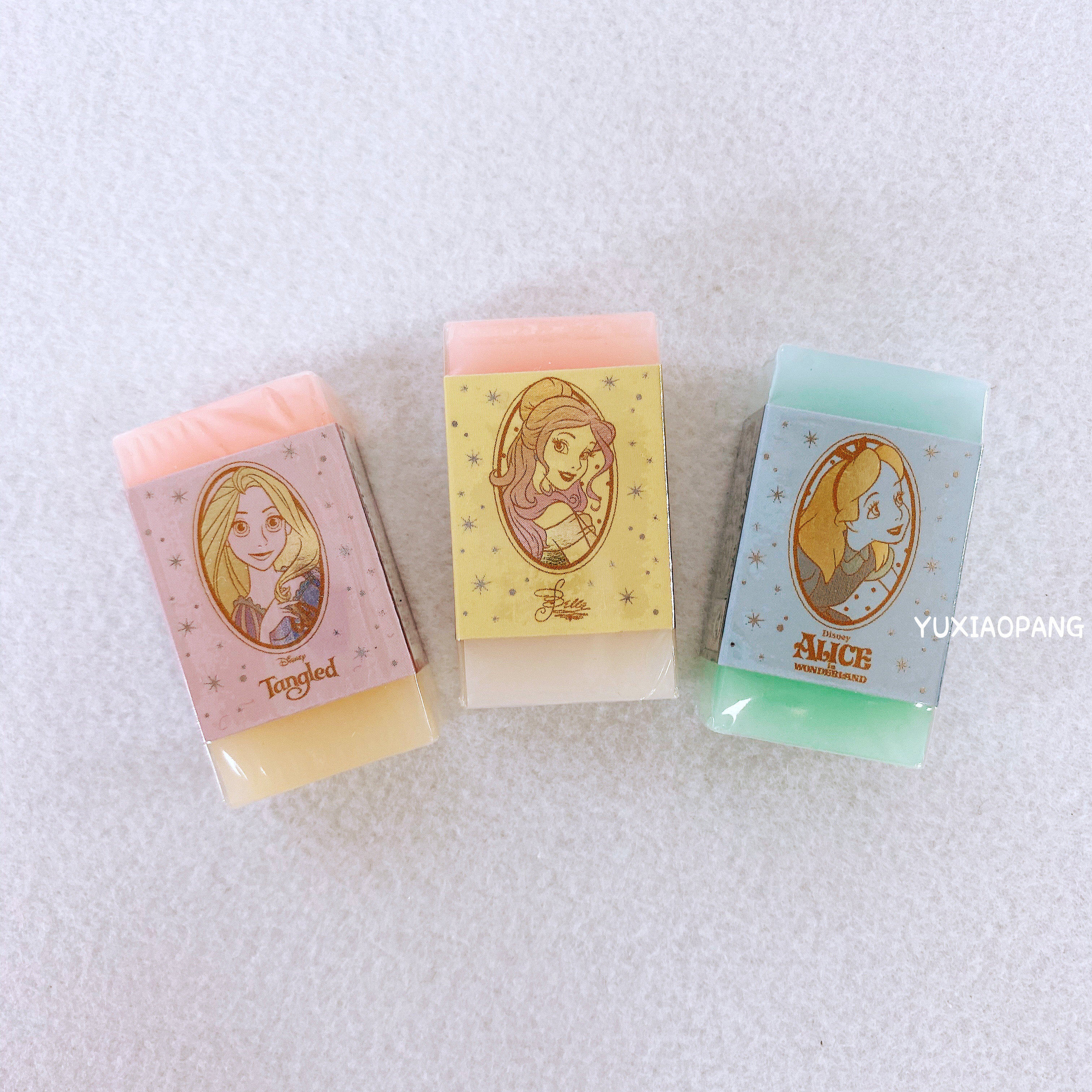 迪士尼公主限定 日本制 Sakamoto限量款果冻色拼色半透明橡皮擦