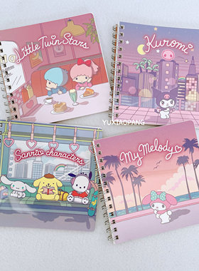 三丽鸥人物限定 日本制 cubix限量款镭射封面线圈本方格内页40张