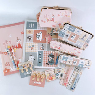 姆明限定 日本 kamio限量6+1文件夹笔袋便携式笔型剪刀圆珠笔夹子