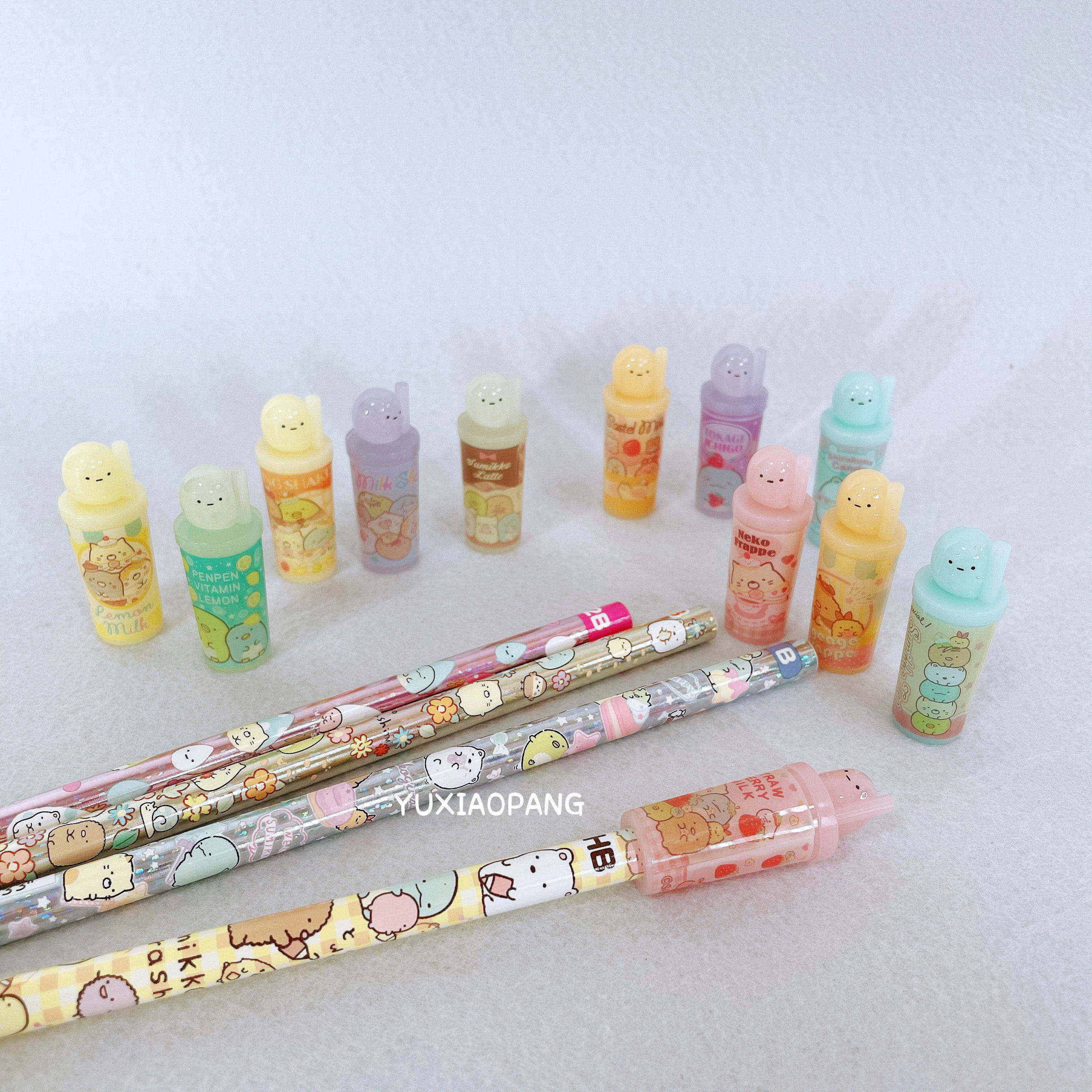 角落生物限定 日本 san-x限量小珍珠饮料瓶造型笔帽笔盖铅笔保护