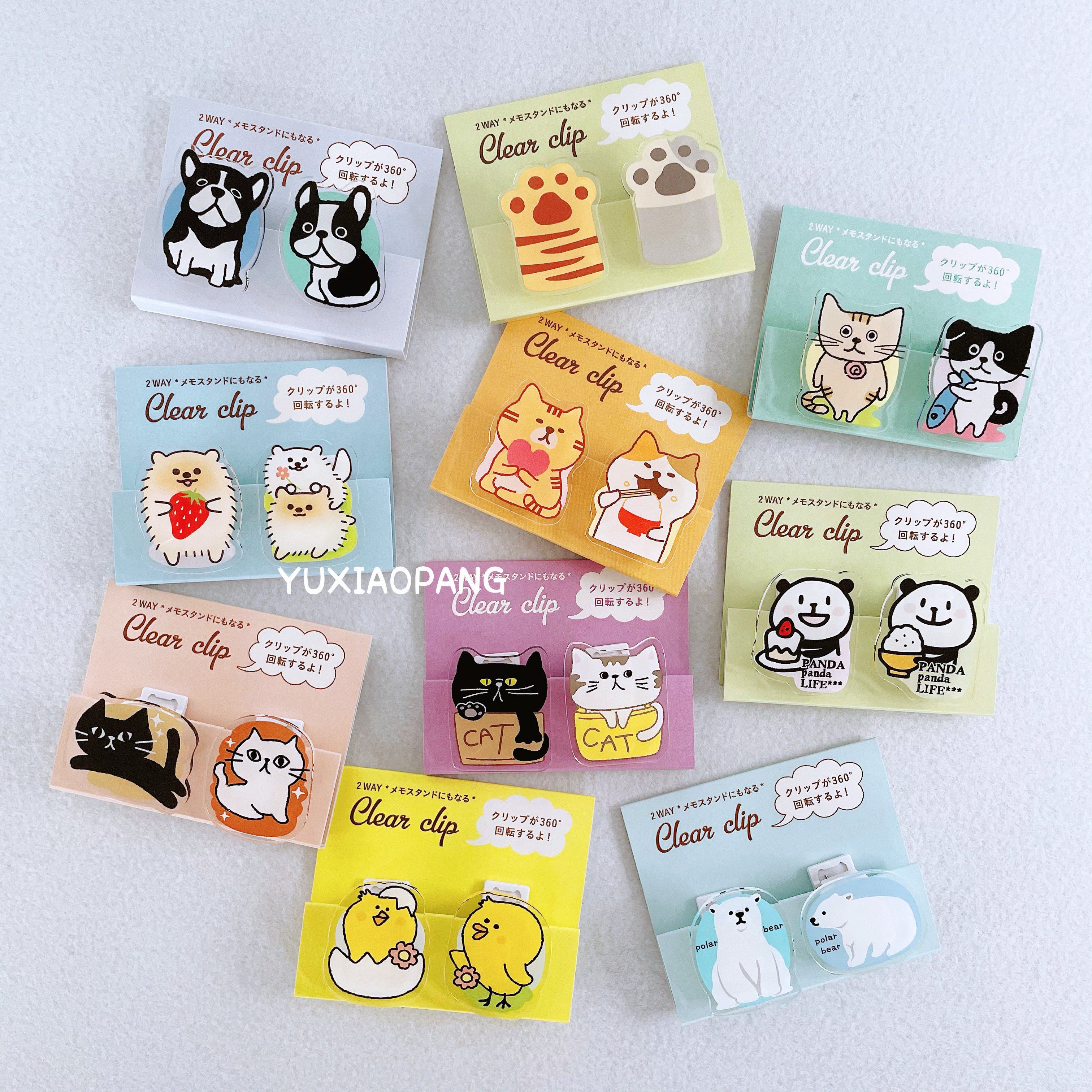 可爱小动物限定 日本制360°旋转2way可爱小夹子票据夹便签留言夹,文具电教/文化用品/商务用品,便条夹/照片夹,淘宝优惠券,粉丝福利购,淘宝优惠卷