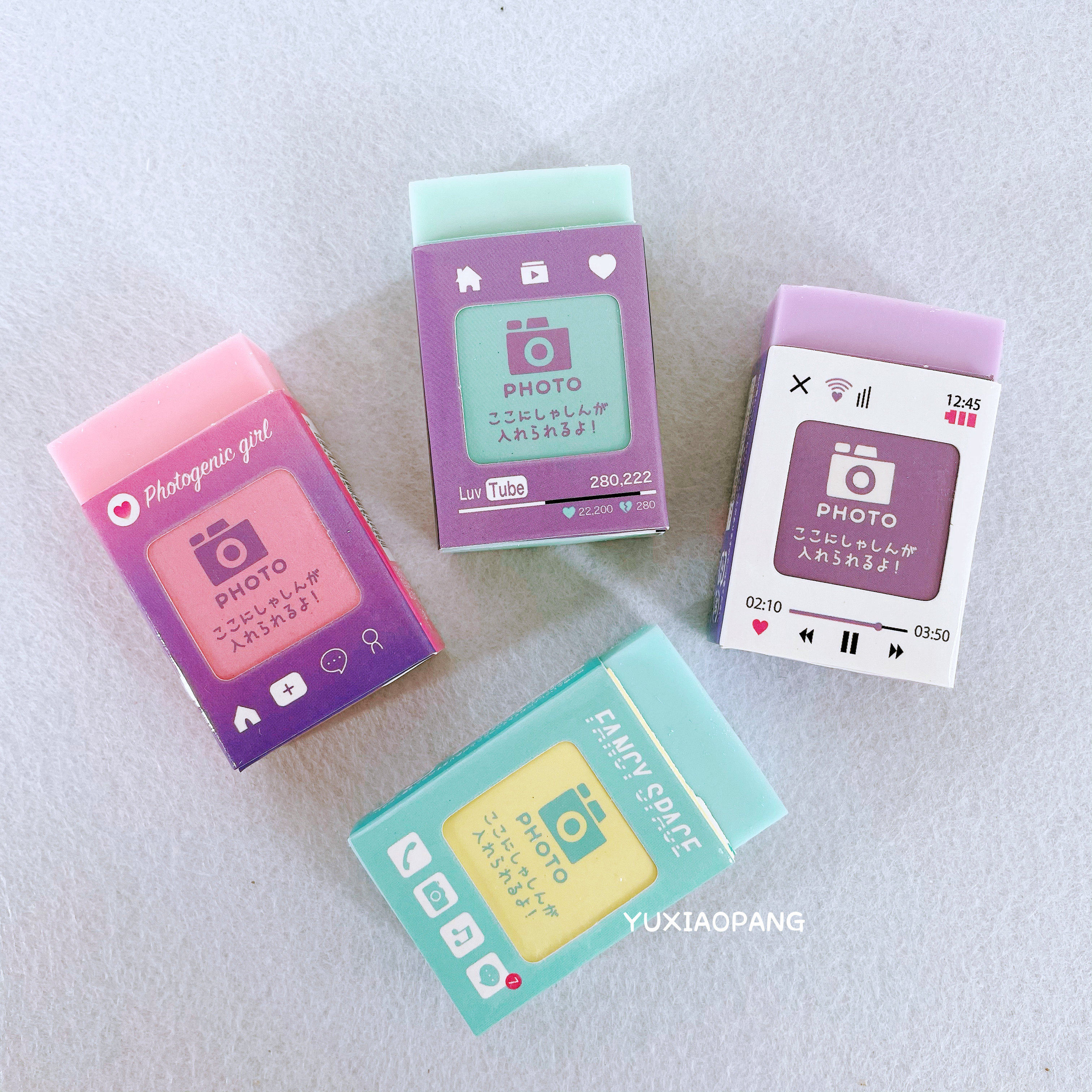 小相框限定 日本 crux限量款糖果色香味橡皮擦可放照片个性橡皮