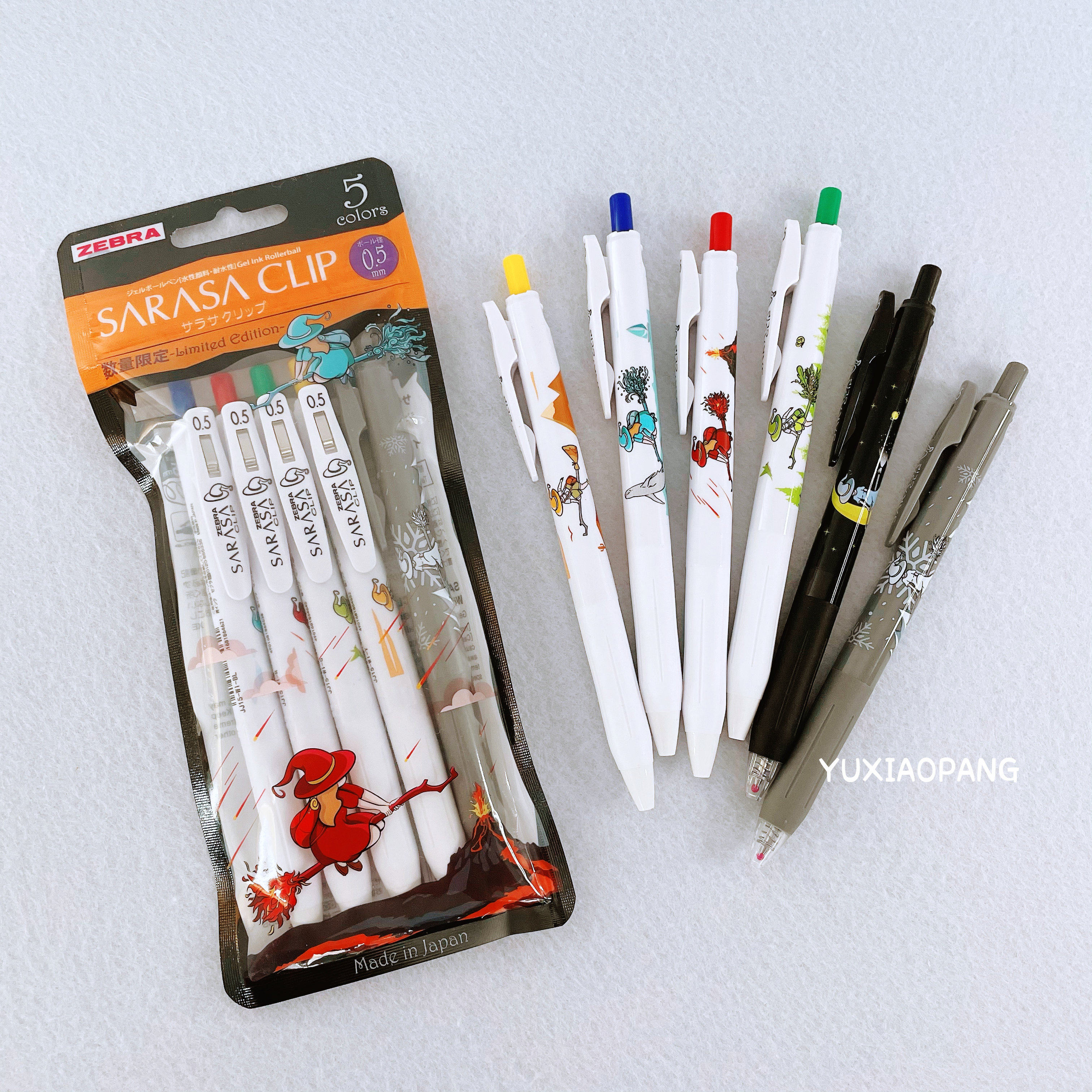 魔女限定 日本制 zebra斑马限量sarasa彩色中性笔0.5mm女巫扫把柄