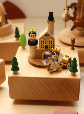 diy手工音乐盒八音盒创意家居摆件礼品儿童生日礼物旋转木马秋千