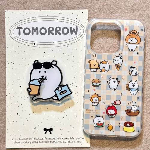 卡通吃货熊适用苹果16手机壳iphone15华为保护套vivo小米oppo硬壳