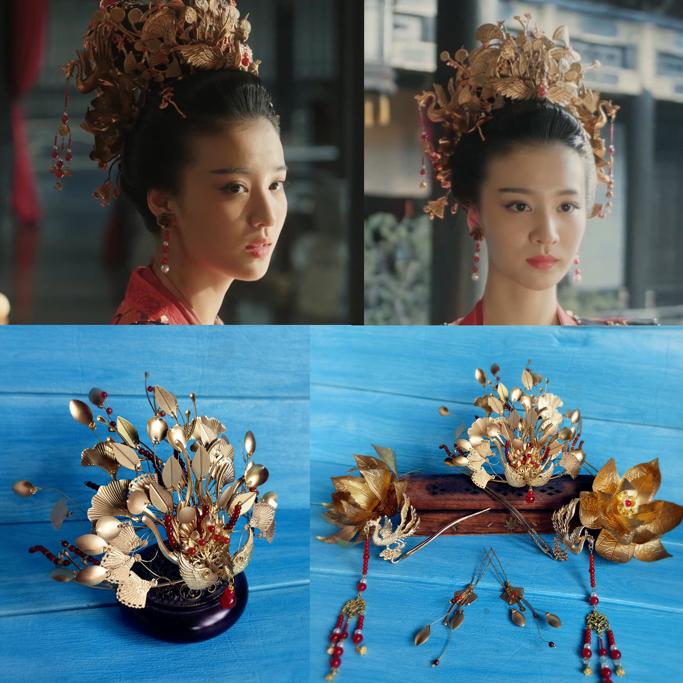 菡萏花开清平乐张贵妃王楚然同款发饰头饰剧组影楼汉服古风写真co