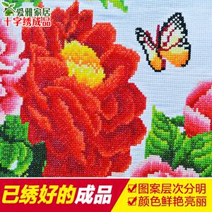 新品2023新款绣机绣花开富贵春十字绣成品纯手工已绣好的出售客厅