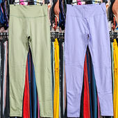 子女 长裤 外贸运动健身裤 瑜伽加薄绒中高腰口袋柔软弹紧身跑步大码