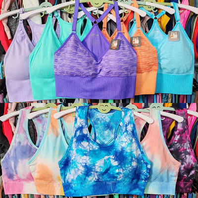 外贸运动文胸断码杂款清仓工字背心细带大码减震速干瑜伽健身内衣