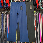 子 裤 外贸喇叭裤 瑜伽运动跑步健身高腰口袋速干透气紧身柔软弹大码