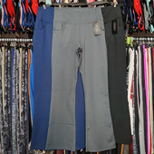 子 裤 外贸喇叭裤 瑜伽高腰口袋运动跑步健身速干透气紧身柔软弹大码