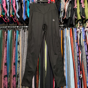 女 裸感弹力柔软瑜伽九分裤 黑色运动健身裤 高腰紧身跑步速干薄款