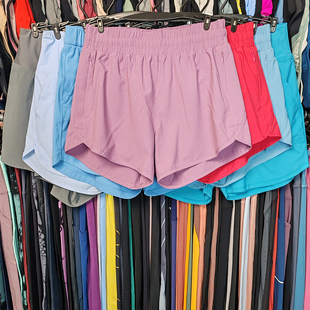 裙 瑜伽健身速干高腰口袋弹跑步日常休闲防走光裤 外贸杂款 运动短裤