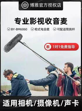 BOYA博雅BM6060L专业影视麦克风相机单反指向性枪式挑杆收音话筒