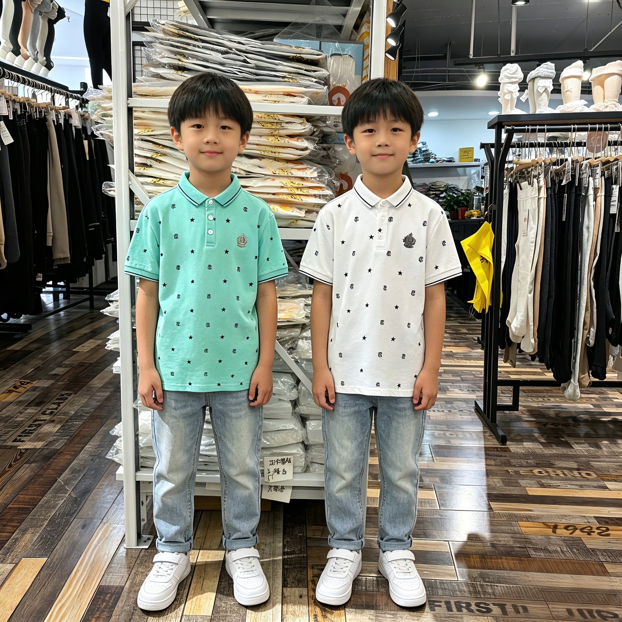 6805白色潮牌男童装短袖POIO杉夏季新款翻领帅气中大儿童保罗衫