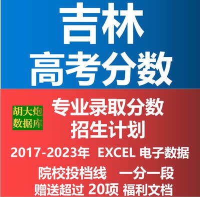 吉林省2024年高考志愿填报数据专业录取分数投档线招生计划Excel