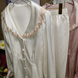 真丝睡衣女套装 浪漫风2023年新款 收腰桑蚕丝家居服秋冬 法式 爱了