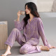 珊瑚绒睡衣女秋冬季 加绒加厚海岛绒妈妈花卉高级感薄绒家居服套装