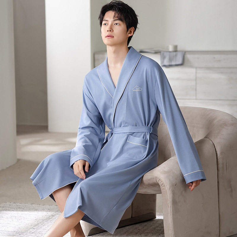 秋冬季男士新款睡袍翻领长袖款大码可穿舒适亲肤浴袍中长款家居服,女士内衣/男士内衣/家居服,睡袍/浴袍,淘宝优惠券,粉丝福利购,淘宝优惠卷