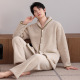 冬季 开衫 珊瑚绒加厚加绒保暖男款 法兰绒大码 家居服 秋冬款 睡衣男士