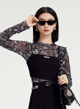 普普风小性感甜酷吊带女2024秋季新款短款21458