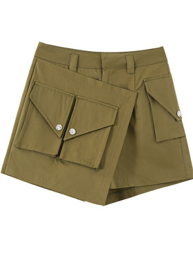 普普风工装裙裤假两件半身裙女2025年夏显瘦百搭超酷设计感22239