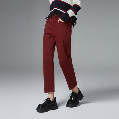 普普风牛仔裤新款百搭酷感冬季