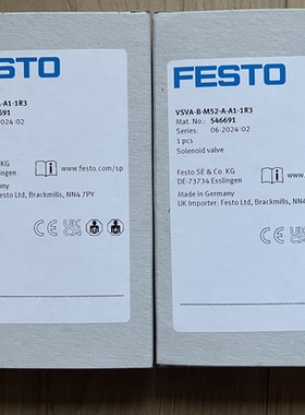 特价正品FESTO电磁阀VSVA-B-M52-A-A1-1R3费斯托电磁阀546691原装