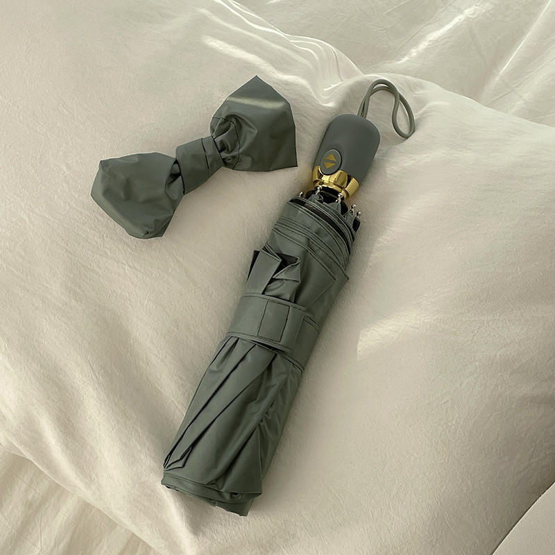 高级的橄榄绿！加厚面料晴雨两用雨伞女防晒防紫外线折叠自动开收