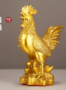 铜鸡摆件纯黄铜公鸡工艺品