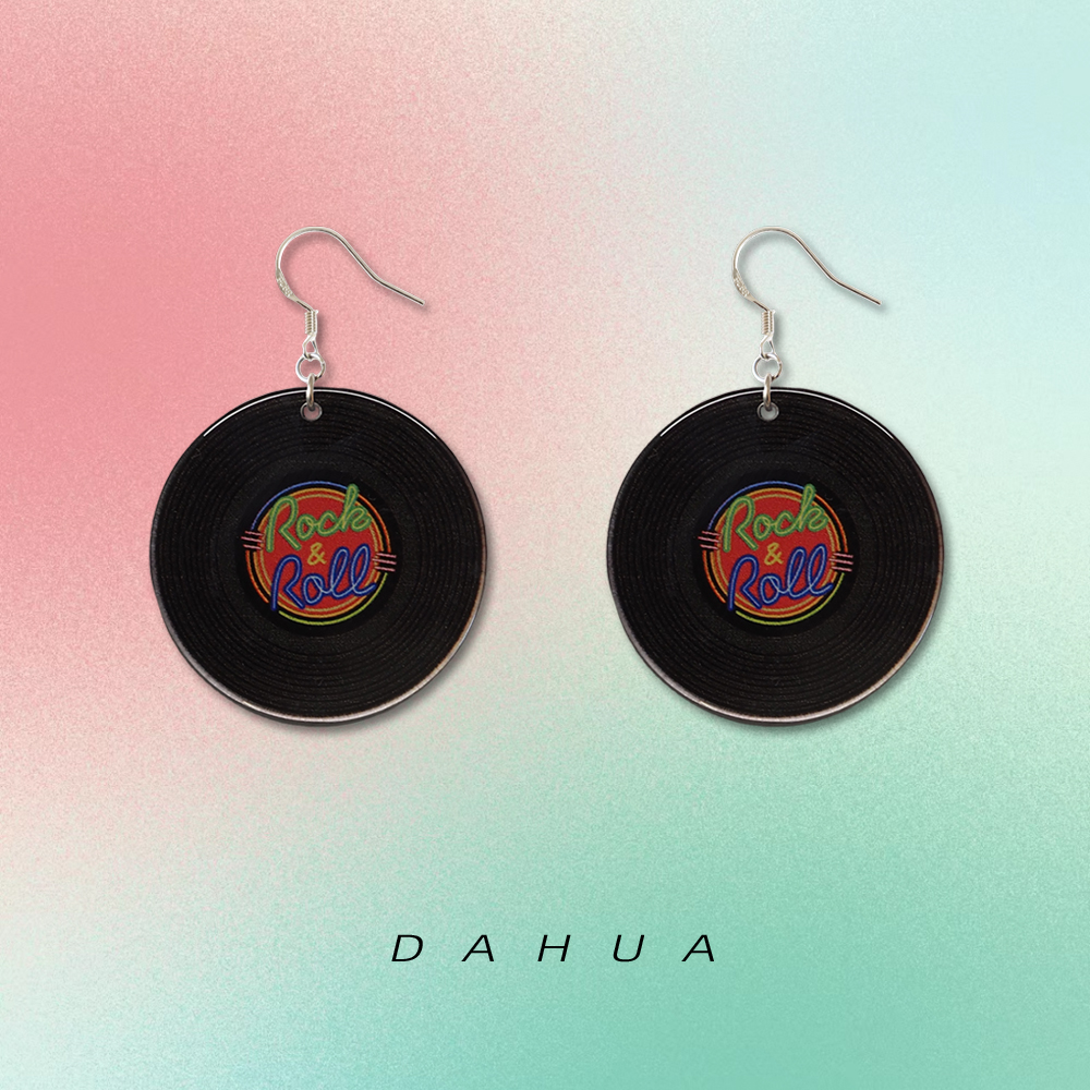 黑胶唱片女款耳环耳夹