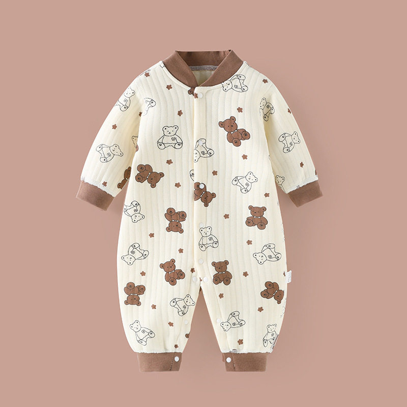 新生儿衣服婴儿连体保暖衣春秋纯棉哈衣宝宝幼儿爬服加厚睡衣冬款