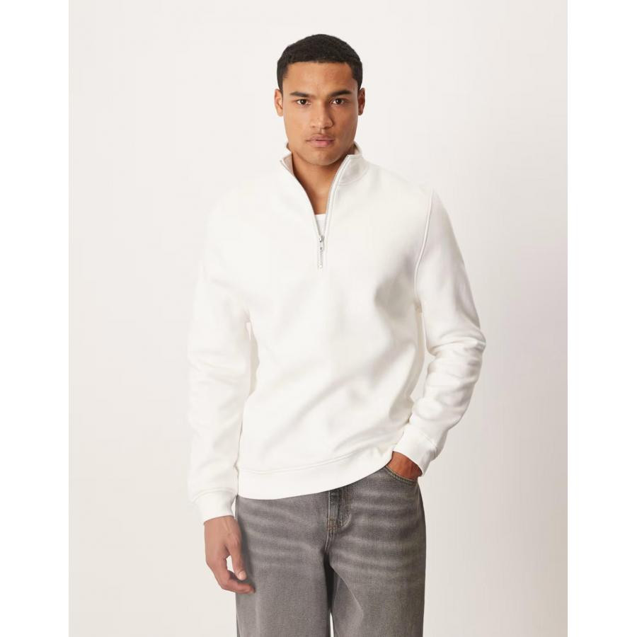 美女当家英国代购秋款高领半拉链领口舒适保暖休闲运动风男款卫衣