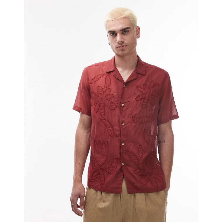 Z美女当家英国代购2025新款古巴领大牌刺绣通勤时尚男士短袖衬衣