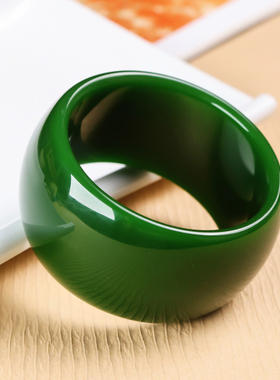 新疆和田玉碧玉加宽手镯