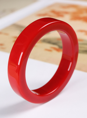 和田玉红玉手镯女款时尚玉镯