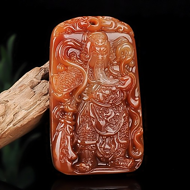 天然正品云南黄龙玉关公吊坠男士项链挂坠关二爷武财神武圣关云长