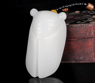 玉蝉手把件天然新疆和田玉一鸣惊人挂件手把件知了男女正品把玩件