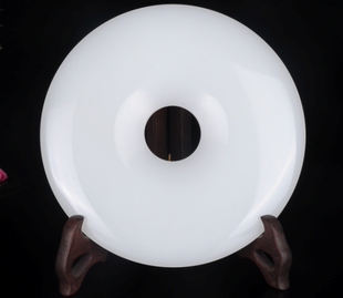 天然玉石平安扣中式家居和氏璧别墅玄关和田玉摆件装饰品结婚送礼