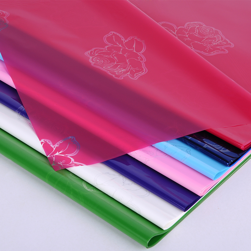 大玫瑰印花玻璃纸鲜花包装圣诞的