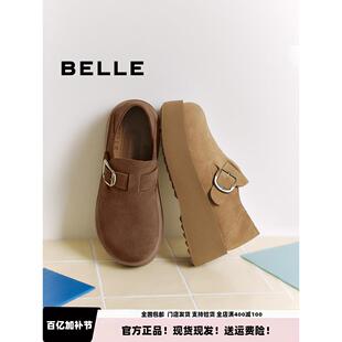 子E4S1 乐福单鞋 E4S1D 加绒冬季 百丽千层可颂厚底全半包勃肯拖新款