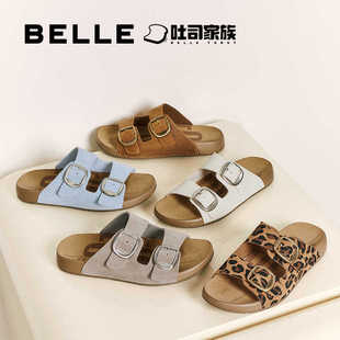 可外穿沙滩拖鞋 周雨彤同款 新款 厚底勃肯拖鞋 D6B1DBT5 百丽QQ吐司鞋