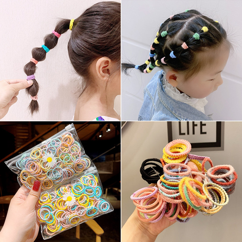 儿童皮筋宝宝发圈不伤发高弹力婴幼儿小号拇指圈扎头发橡皮筋头绳