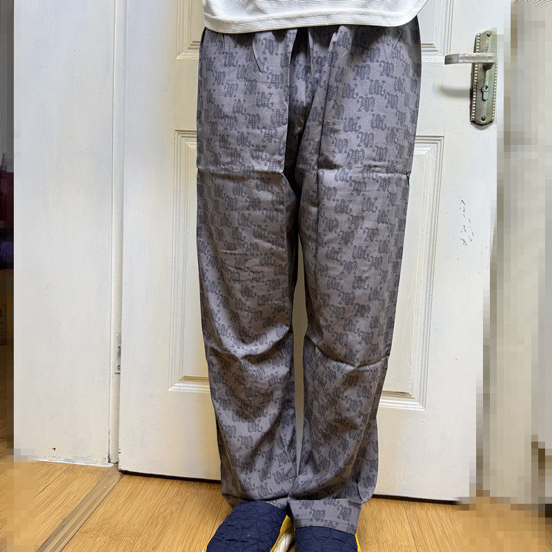 男士棉绸休闲薄款睡裤中老年人造棉松紧腰爸爸夏装防蚊家居长裤子